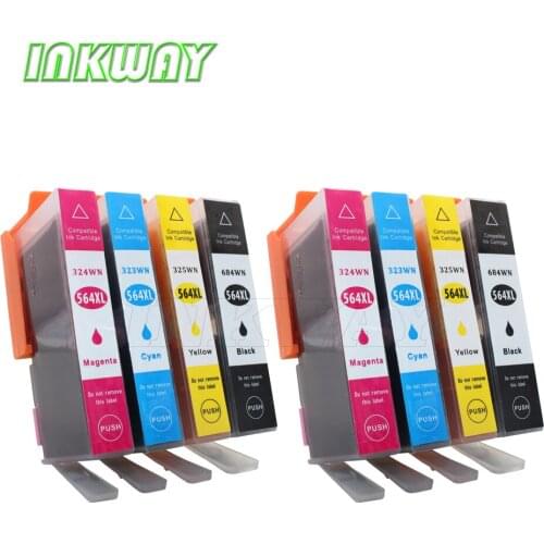 INK WAY INK WAY 8 Pack inkjet cartridge for HP564XL with Chip show ink level for Photosmart 5400 5510 5514 5515 5520 etc