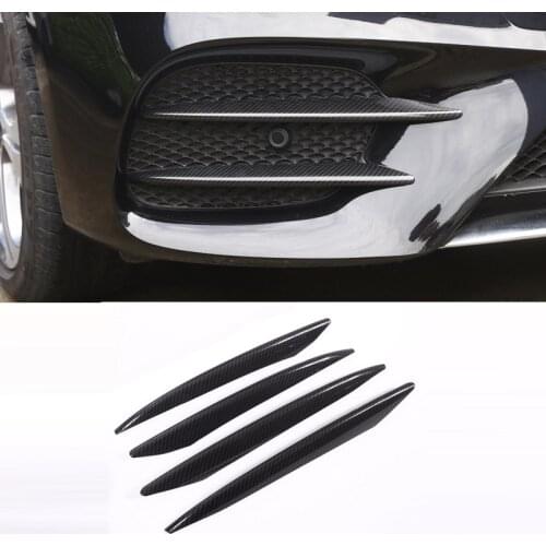 ABS Plastic Carbon Fiber Color Front Fog Lamp Cover Trim For Mercedes Benz E Class W213 2016 2017 E43 AMG Auto Part Newest