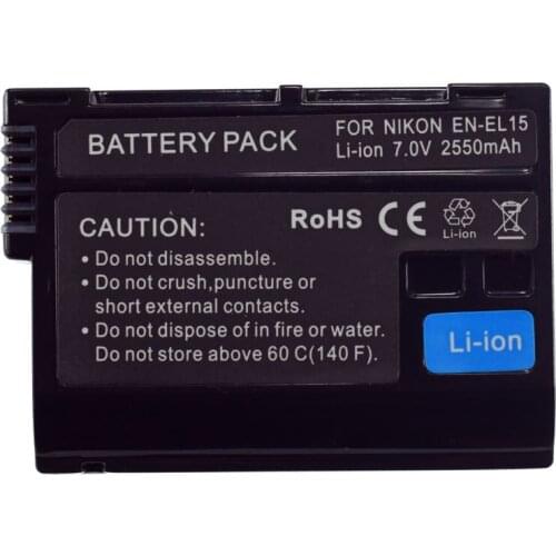 EN-EL15 Battery for Nikon D7100 D7200 D800 D800E D810 D750 D780 1 V1 D600 Camera