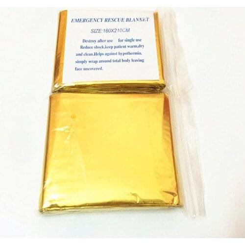 Emergency Blanket Water Proof Survival Rescue Foil Thermal Space Gold First Aid Rescue Camping Military Blanket