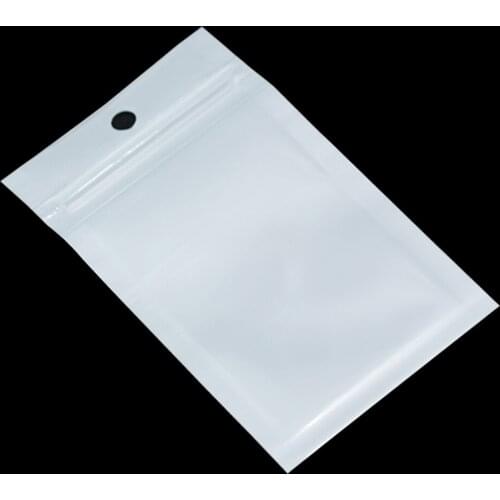 DHL 7.5*12cm White / Clear Self Seal Zipper Plastic Retail Packaging Bags Ziplock Zip Lock Bag Event Package W/ Hang Hole
