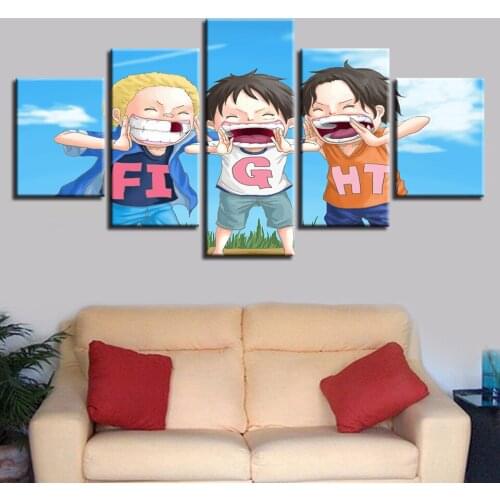 Home Decor Framework Wall Art Painting Poster Canvas 5 Panel One Piece Character For Living Room Modern HD Printed Pictures