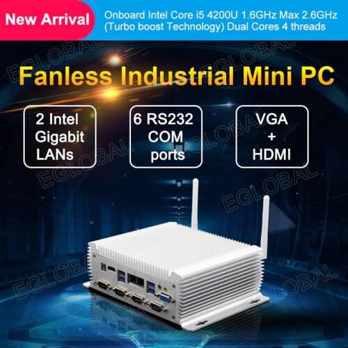 Eglobal G1-4500UL Intel Core i7 4500U Mini PC 2LAN 6COM Win 10 Mini Computers Mini pc Intel NUC i7 Dual LAN 4K HD PC Portable