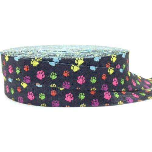 5 Yards 16mm Colorful Paws Printed foe elastic bands Sewing Lace trim Apparel Accessories decoration