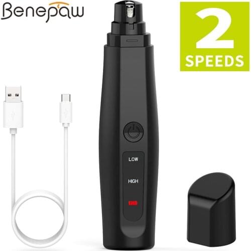 Benepaw Electric Dog Nail Grinder Portable USB Rechargeable Pet Paw Painless Grooming Trimming For Small Medium Large Dogs