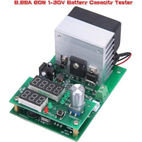 Constant Current Electronic Load 9.99A 60W 1-30V Battery Capacity Tester 12V 24V Freeshipping