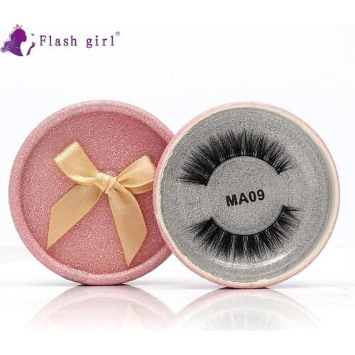 Flash Girl Best quality MA09 3D mink 100% handmade natural false eyelashes with pink packaging