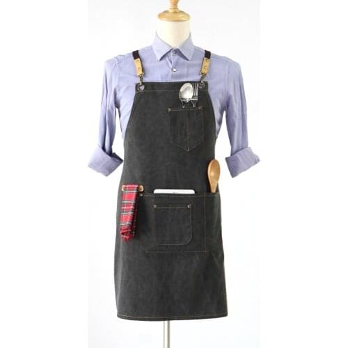 Good Quality Canvas Functional Pocket Apron For Women And Men Kitchen Cooking Baking Bib Apron,Adjustable