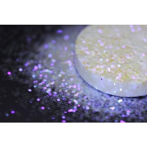 2mm Solvent Resistant Holographic Hexagon Iridescent Ultra Thin White Glitter Sparkly
