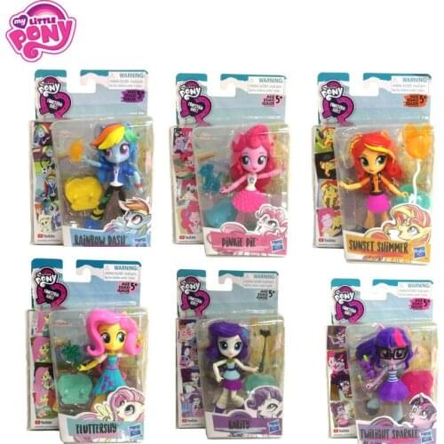 Hasbro My Little Pony Equestria Girls Mini Doll Toys Rarity Pinkie Pie PVC Anime Figure Model Toys Dolls Kids Christmas Gift