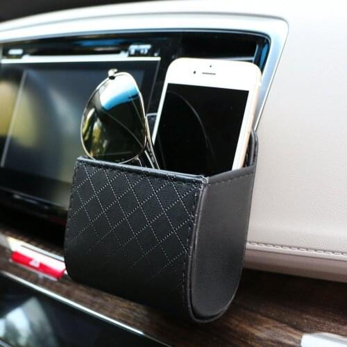 PU Leather Car Air Outlet Glasses Phone Storage Box Car Organizer Auto Interior Accessories Pocket Container