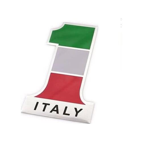 Italy NO.1 Flag Emblem Auto Badge Motorcycle Gas Tank Decals Sticker Car Accessories
