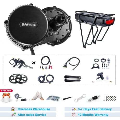 Bafang 8FUN BBS02BMotor Kit Ebike Battery 48V 750W BBS02 Bafang Mid Drive Electric Motor Kit with 48V15Ah Li-ion Ebike Battery
