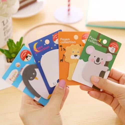 Korean Stationery Cartoon sticky notes cute Animal memo pad Penguin Elephant kawaii Decoration sticker papelaria school supplies