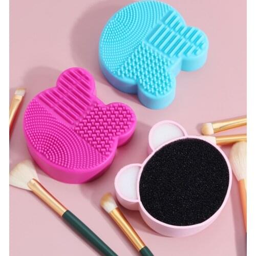 Cosmetic brush cleaning box Bear cleaning box Sponge cleaning brush box Cosmetic brush silicone cleaning box