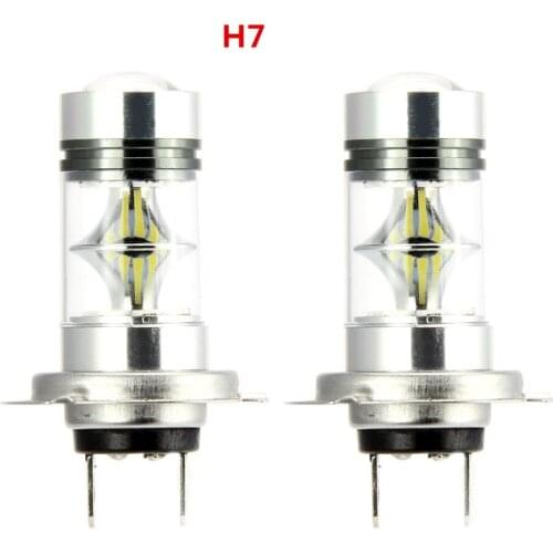 Pair 100W Super Bright H7 20-2323-SMD Xenoneffect White Auto Car 6000K LED Bulb Head Light Fog Daytime Lamp(H8 H11 9005 9006)