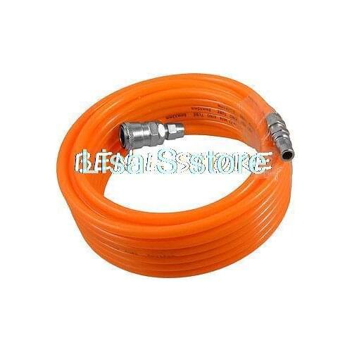 Pneumatic Polyurethane Tube Orange PU Hose Pipe 8mm x 5mm w Quick Connector