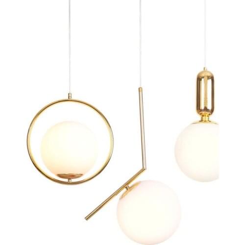 Northern Europe post modern simple style hotel restaurant bar personality ball led electrophoresis GOLD CHANDELIER