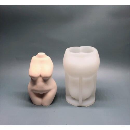 Plump Female Torso Candle Mold Woman Body Pregnant Fat Body Big Buttocks Soap Candle Silicone Molds Supply for Candle making