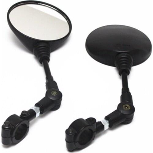 Motorcycle Folding 10mm Round Rear View Mirrors & Mirror Adaptor Universal ATV For Honda Yamaha Suzuki Kawasaki KTN BMW
