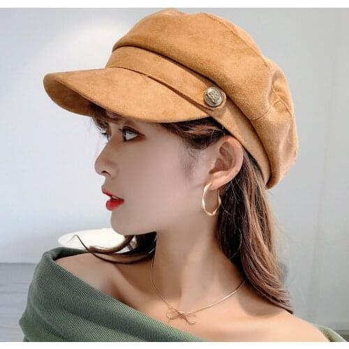Womens Cap Vintage Beret Hat Flat Top Comfortable Breathable Cap Winter Cotton Soild Hats High Quality 2020 New