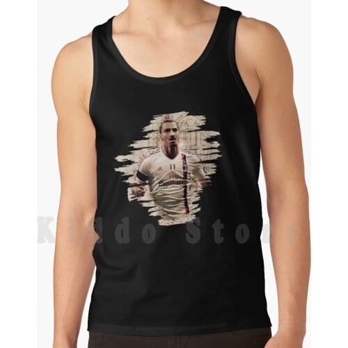 Zlatan Ibrahimovic Tank Tops Vest 100% Cotton Ibrahimovic Zlatan Zlatan Ibrahimovic Rossoneri Calcio Soccer