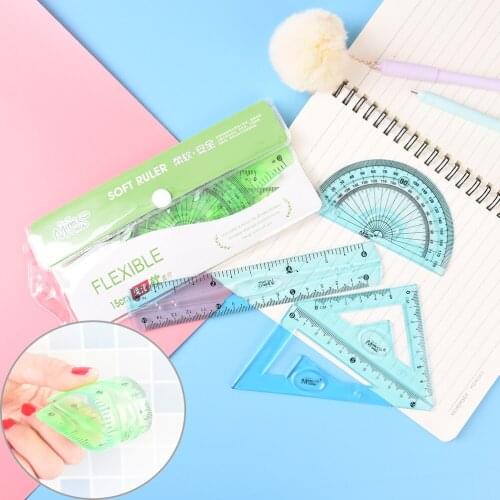 1 Set r12 Inch Centimeter Maths Painting Double Scale Infinite Bending Creative Cute Soft Ruler