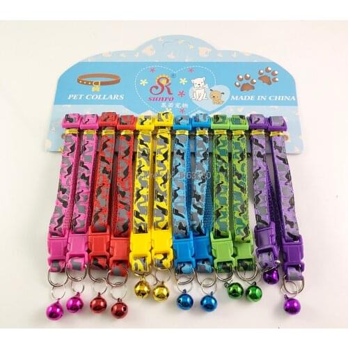 120 pcs/lot Nylon Adjustable Camo Camouflage Dog Collar Nylon Puggy Dog Pet Collar