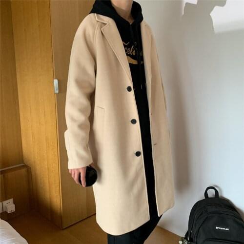 2021 Casual Long Wool Men Coats Winter Long Coat Men Jacket Winter Single Breasted Overcoat Men Trench M-5XL
