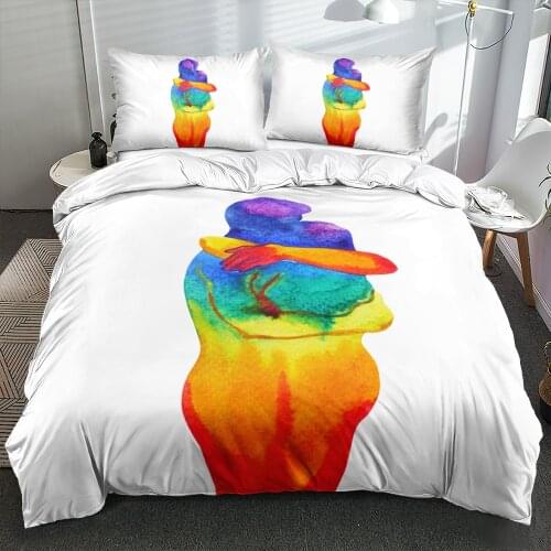 3D Bedclothes Linens Bed Sets Comforter Covers Set White Pillow Shames King Queen Full Twin Custom Design Valentine Home Textile