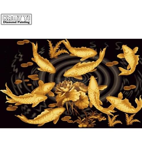 Diamond painting 5D diy canvas home decor Coloring painting cuadros decoracion banksy Gold fish LK1