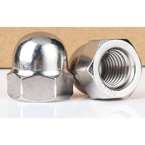 Hex Cap Nut Metric Thread Hexagon Decorative Cover Semicircle Acorn Nut 304 Stainless Steel M3 M4 M5 M6 M8 M10 M12