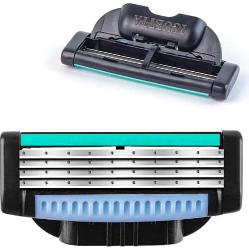 IGUETTA New 2021 4pcs Razor Blades Men Shaving Razor For Men Face Hair Removal Sharp 4-Layer Shaver Blade Tool New