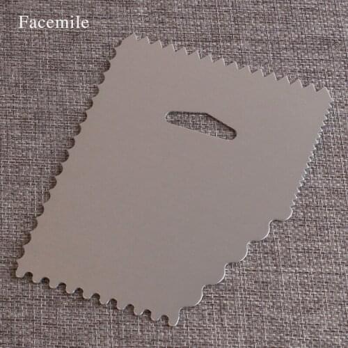 Facemile 1pc Pentagon Pattern Serrated Edge Sugarcraft Pastry Scraper Cake Cutter Scale Knife 52114