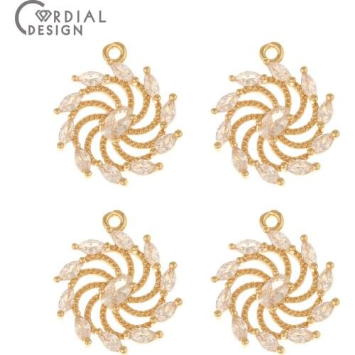 Cordial Design 30Pcs 17*20MM Jewelry Findings & Components/CZ Pendant/Jewelry Accessories/Hand Made/Necklace Making/DIY Charms