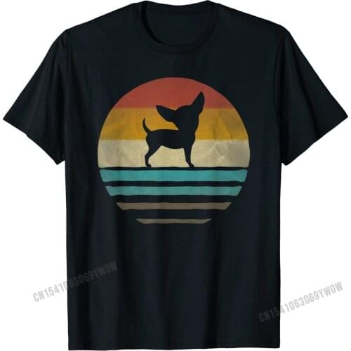 Chihuahua Dog Retro Vintage 60s 70s Silhouette Breed Gift T-Shirt Cotton Customized Tops Shirt Hot Sale Men T Shirts Comics