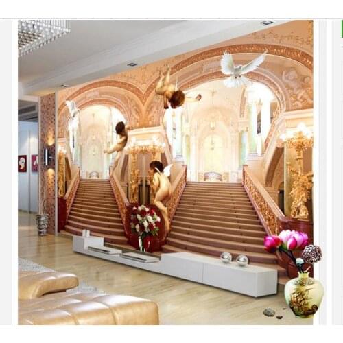 Customized 3d photo wallpaper 3d TV wallpaper murals Europe type stair angel TV setting wall living room wallpaper decration