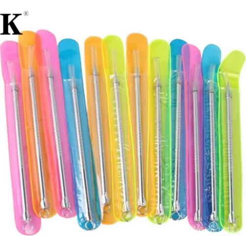 New 1pcs Silver Blackhead Comedone Acne Blemish Extractor Remover Cosmetic Tool Stainless Needles Remove Tool 8 Cm