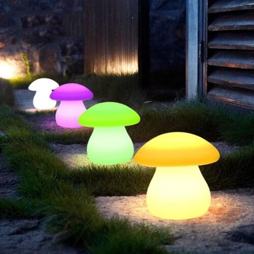 RGB Changeable Bar Table Light Mushroom Cordless Table Lamp With Remote Bedroom LED Night Lights Home Restaurant Decor Desk Lamp