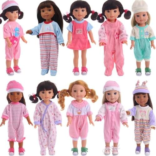 Doll Clothes Cartoon Doll Pajamas For 14Inch And 36Cm Baby Doll Cute lovely Pattern Beautiful Version Gifts To Our Generation