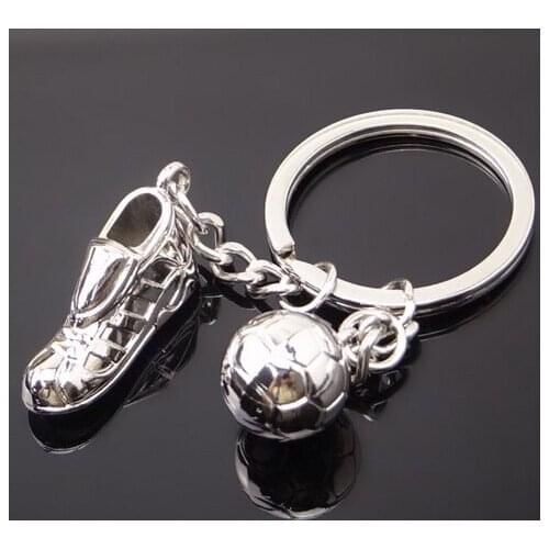 Metal Keychain New Key chain - Fashion Hot High Quality Soccer Shoes and Football Metal Car Key Ring Gift Bag Keychain