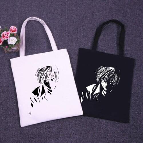 Death Note Anime Fashion Canvas Bag Shopper Harajuku Goth Top Large Capacity Womens Bags Vintage Handbag Casual Shoulder Bag