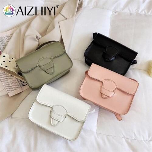 Fashion Women Solid Color PU Leather Shoulder Crossbody Messenger Bag Casual Ladies Small Square Flap Purse Handbags