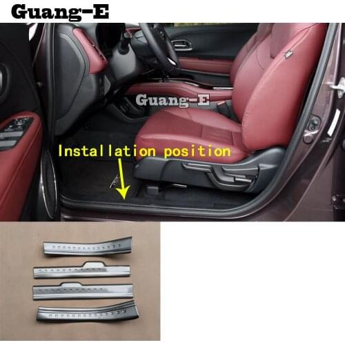 Car Stainless Steel Pedal Door Sill Scuff Plate Inside Cover External Inside Threshold 4pcs For Honda HRV HR-V Vezel 2019 2020