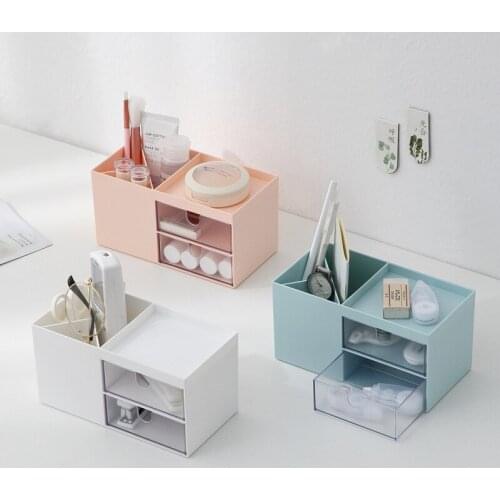 Large Capacity Cute Desk Accessories Pen Holder Pencil Make up Storage Box Desktop Organizer Stand Case Office Stationery