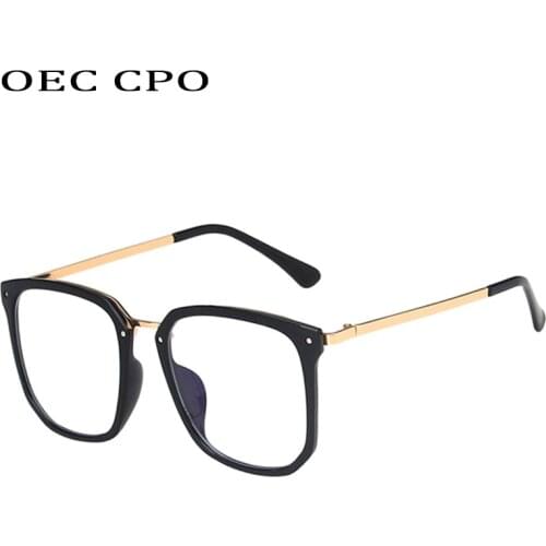 OEC CPO Transparent Square Glasses Frame Women Men Brand Designer Vintage Optical Eyeglasses Frames Female Clear Eyewear