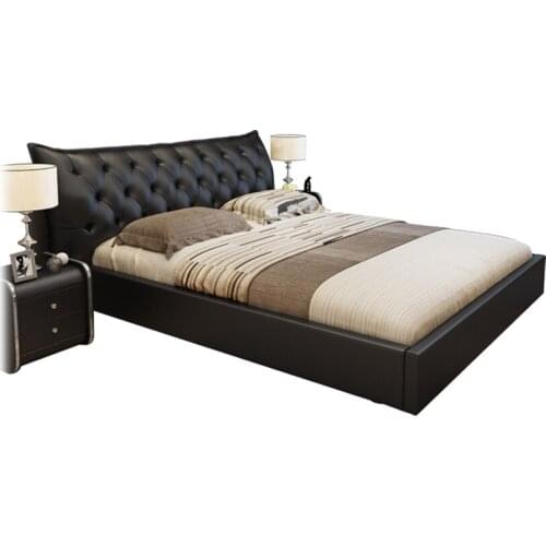 Genuine Leather bed frame camas кровать двуспальная lit beds ???? muebles de dormitorio мебель cama de casal storage drawers