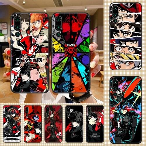 Persona 5 Anime Phone case For Huawei P Mate P10 P20 P30 P40 10 20 Smart Z Pro Lite 2019 black luxury cover 3D back fashion