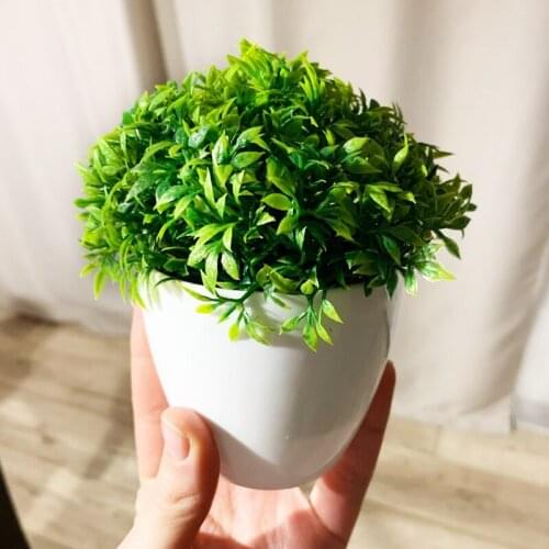 Plastic Mini Artificial Bonsai Fake Decorative Ball Plants Simulation Mini Plants Artificial Plants for Home Hotel Garden Decor