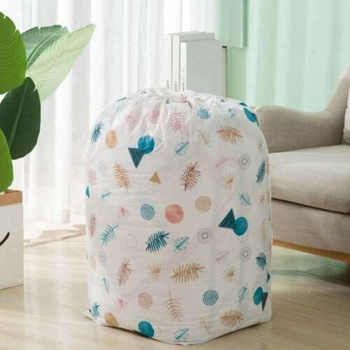 Portable Folding Lemon Triangle Print Drawstring Clothing Blanket Storage Bag Quilt Pouch Makeup Cosmetic Coins Keys Bags